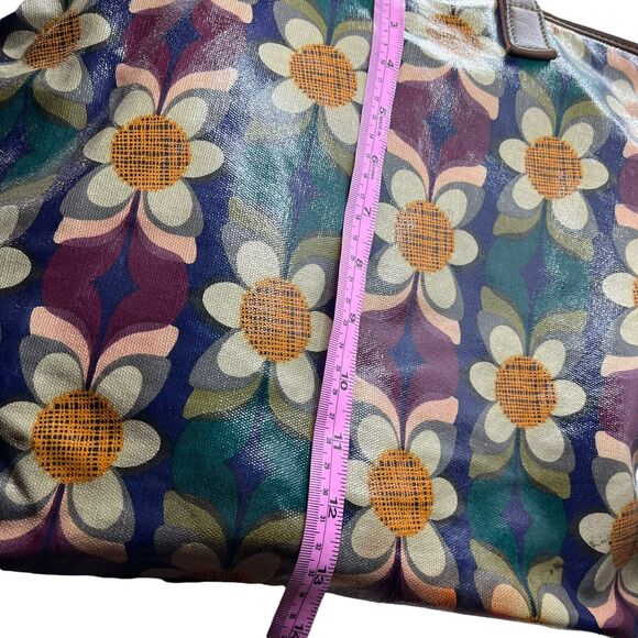Fossil Shoulder Bag Womens Multicolor Key Per Floral Coated Canvas Inner Pockets - Picture 9 of 16